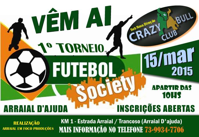 Cartaz   Crazy Bull Club - Est. BA 001 (3km antes de Arraial d'Ajuda), Domingo 15 de Março de 2015