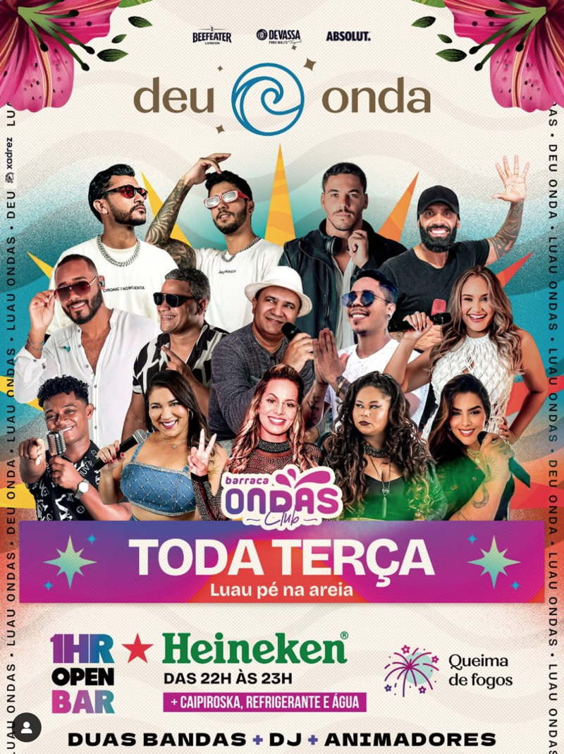 Cartaz  - Barraca Ondas - Ta-Ta Lounge - Praia de Taperapuan, Terça-feira 20 de Agosto de 2024