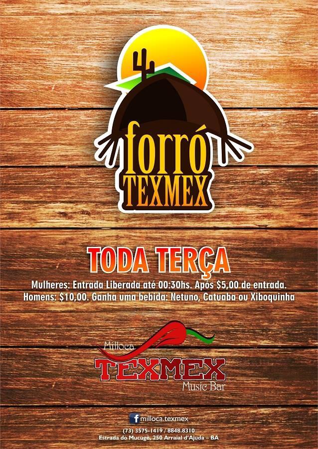 Cartaz  - Milloca TexMex Music Bar - Rua du Mucug, 250, Terça-feira 17 de Março de 2015