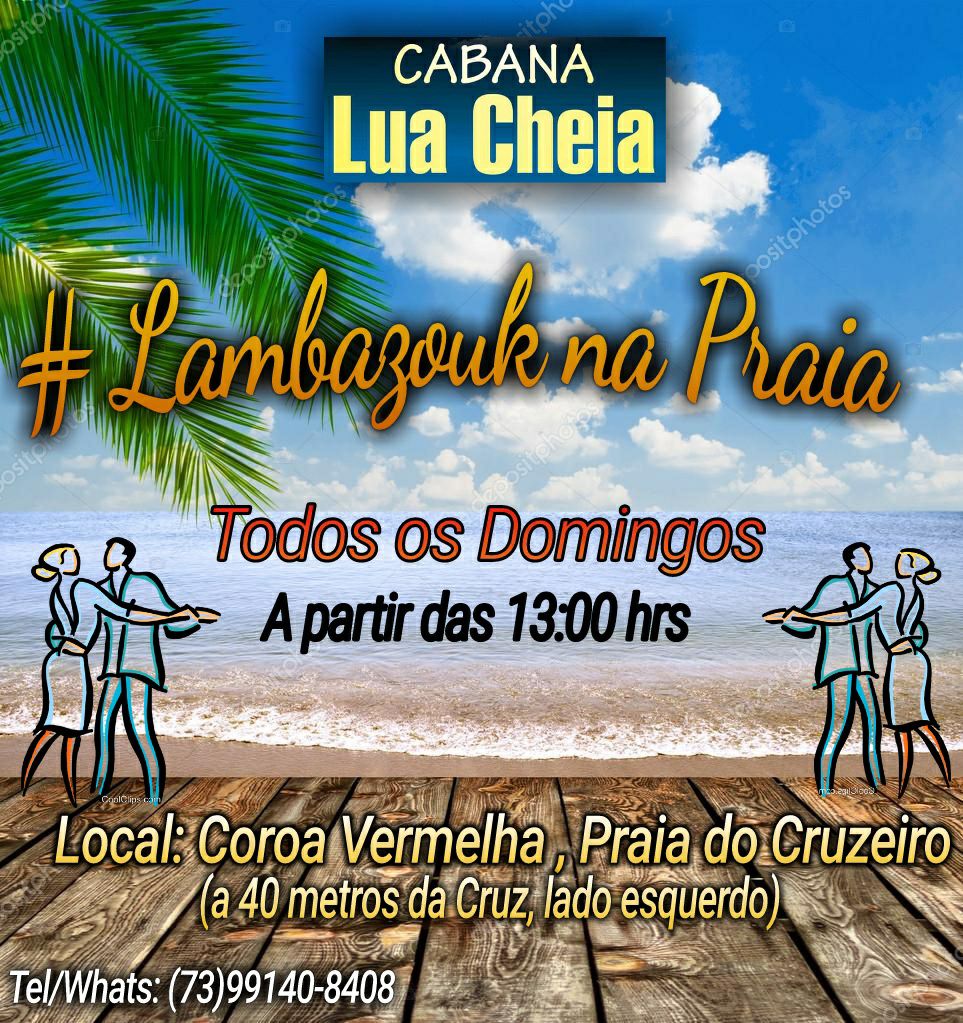 Cartaz  - Cabana Lua Cheia - Praia do Cruzeiro, Domingo 17 de Dezembro de 2017