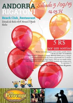 panfleto Rock beneficiente - 5R$ por um sorriso
