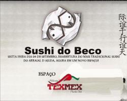 panfleto Inaugurao do Sushi do Beco