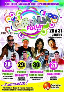 panfleto Cabrlia Folia 2016 - Parangol & Pagodart + Bloco Remada