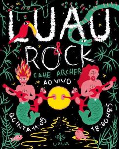 panfleto Luau Rock com Cah Archer