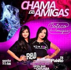 panfleto Chama as Amigas - Boteco das Amigas