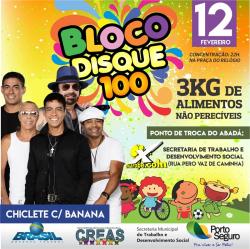 panfleto Bloco Disque 100 - Chiclete com Banana