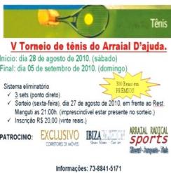 panfleto Sorteio do V Torneio de Tnis