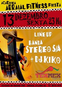 panfleto Festa da Academia Arraial Fitness - Banda Stereo S/A