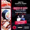 panfleto Rodizio de Sushis + Luciano Sanfoneiro & Tiago Lacerda