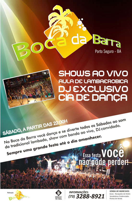 Cartaz  - Boca da Barra - Av. Beira Mar km 5, Praia de Taperapuan, Sábado 20 de Outubro de 2012