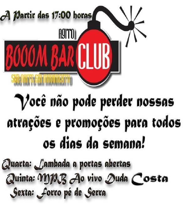 Cartaz  - Booom Bar - Rua 2 Julho, 233, Sexta-feira 23 de Dezembro de 2011