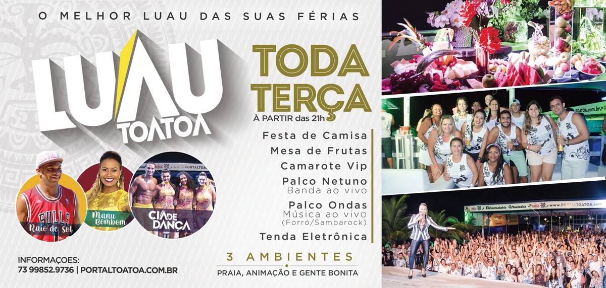 Cartaz  - Complexo de Lazer Ta Ta - Praia de Taperapuan, Terça-feira 19 de Setembro de 2017