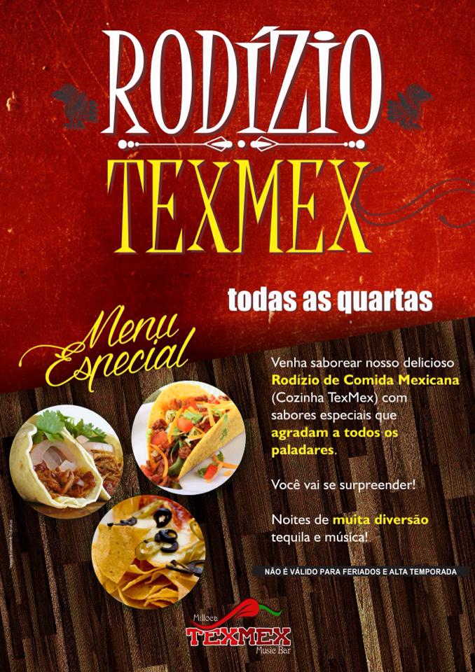 Cartaz  - Milloca TexMex Music Bar - Rua du Mucug, 250, Quarta-feira 14 de Maio de 2014